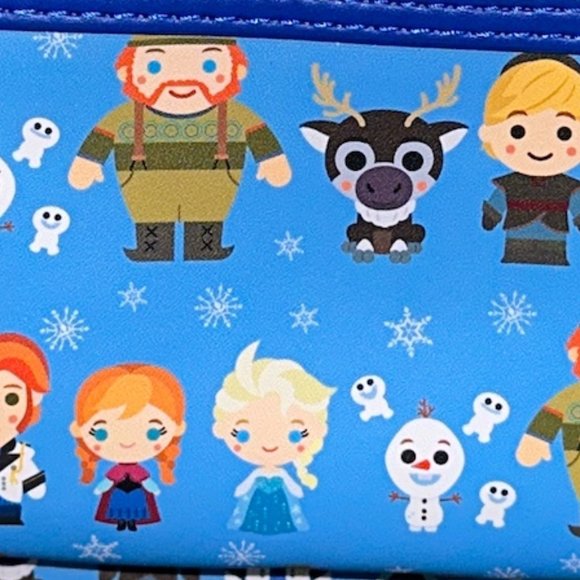 Disney Frozen Chibi Loungefly Mini Backpack Front Zippered Pouch NEW WITH TAGS - Picture 7 of 7